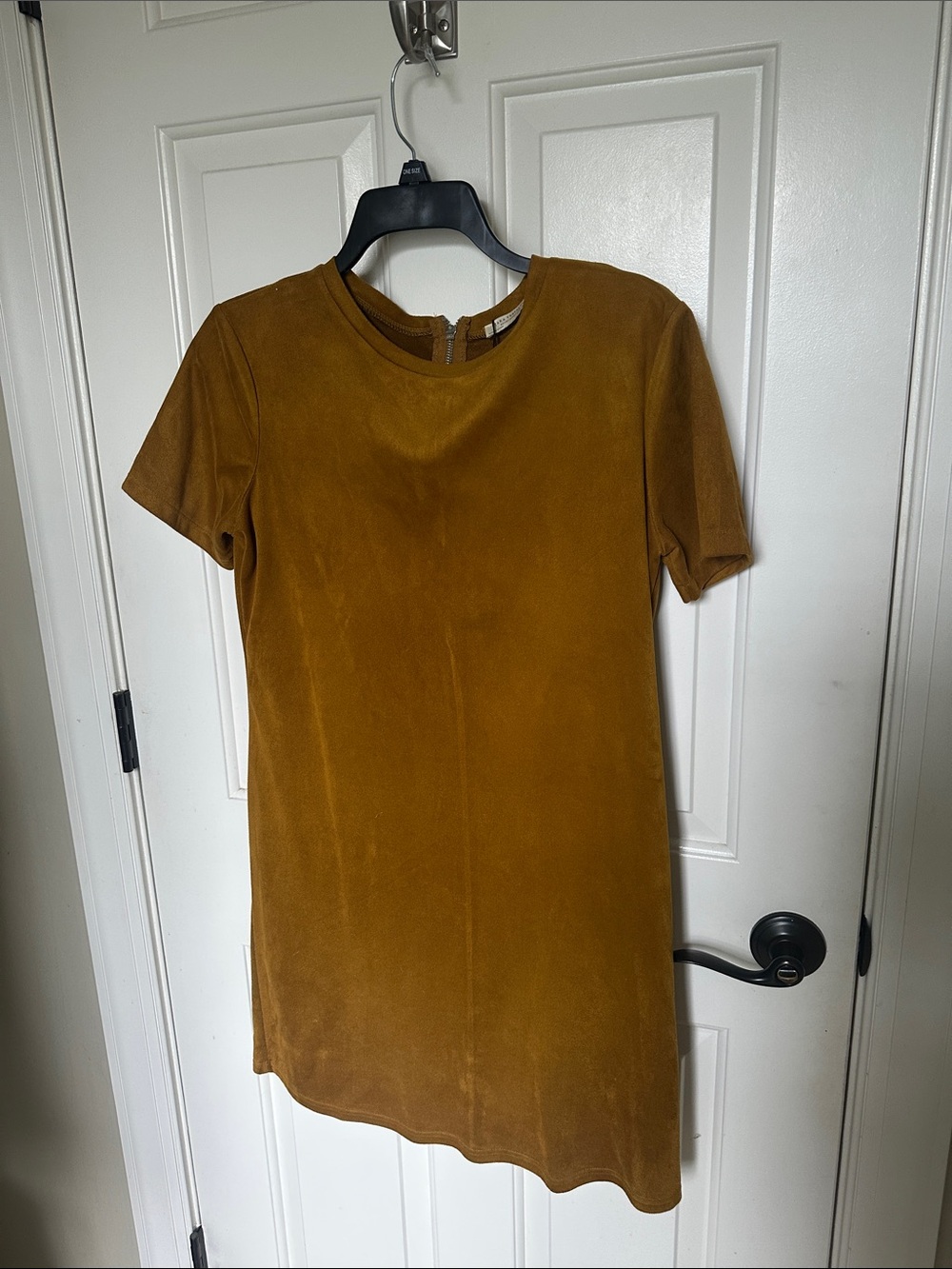 Zara Short Mustard Brown Suede Dress - Women